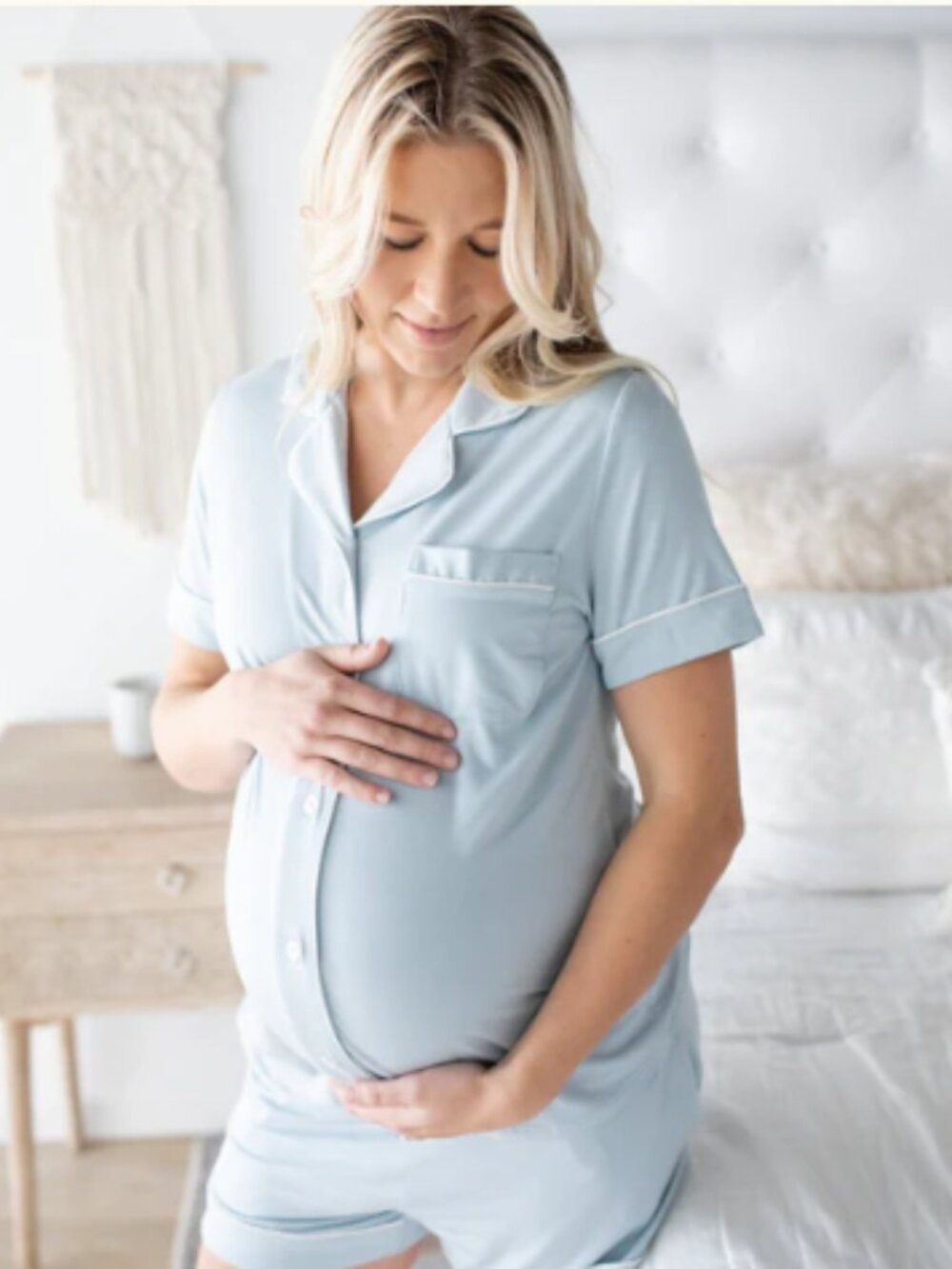 Clea Bamboo Short Sleeve Pajama Set Blue